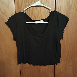 Leela & Lavender Black Women's Crop Top